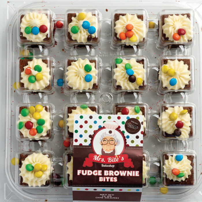 Mrs Bites Fudge Brownie Bites with M&Ms